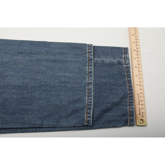 Levis 505 Jeans Mens 36x32 Blue Denim Straight Leg Medium Wash Classic Fit Pants - Picture 15 of 16